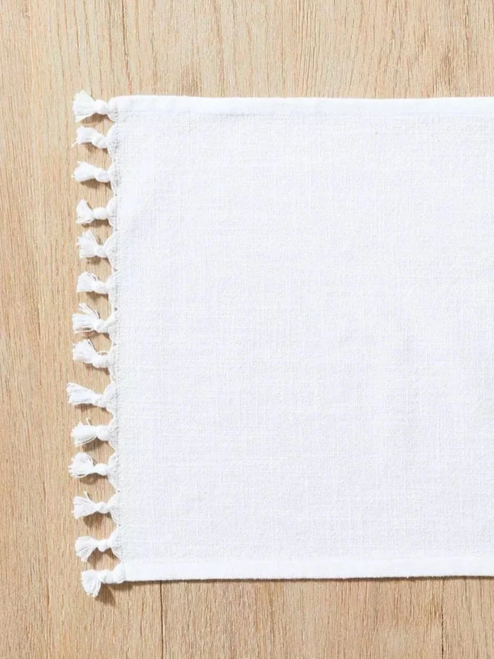 Fasano White Tassel Fringe Placemats- Set of 8